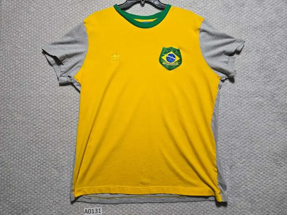 Adidas Originals Brazil National Team Casual T-Shirt Yellow/Grey F77289